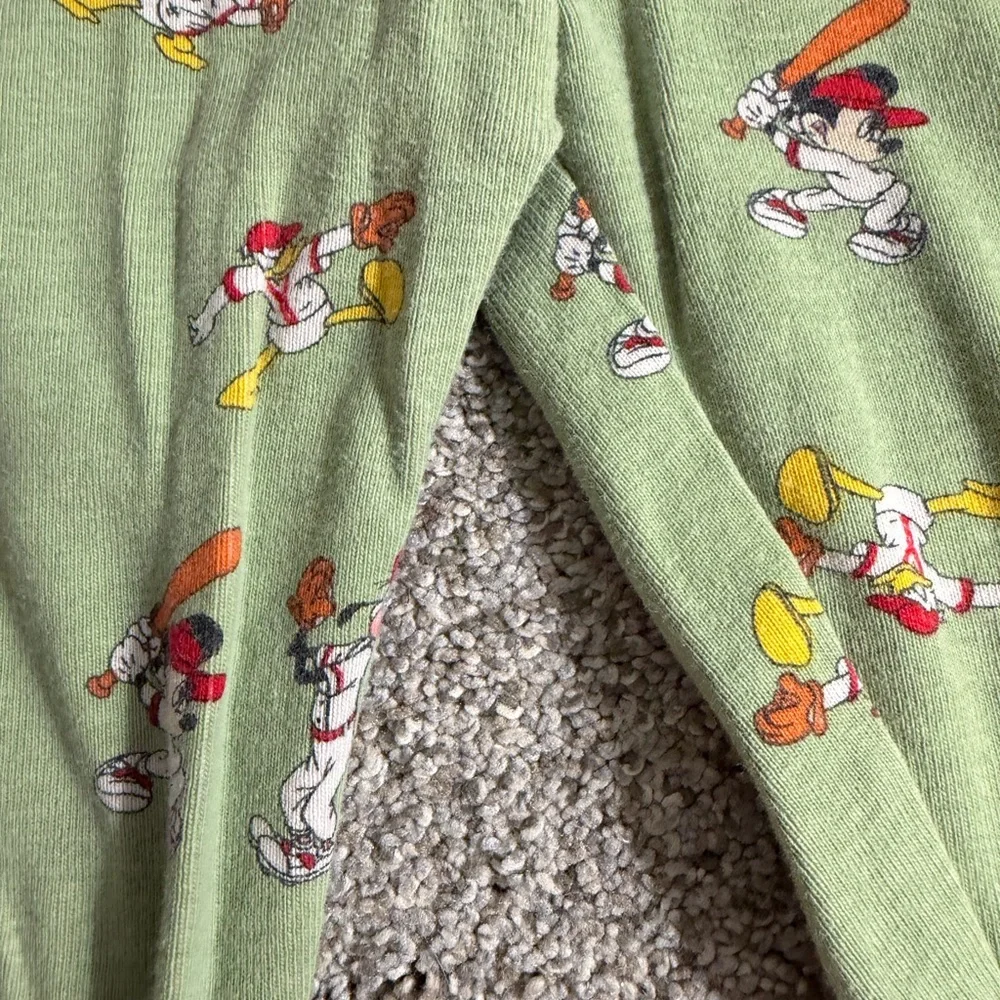 Janie and Jack Good Night Pajama in Disney Mickey Mouse Baseball Green Size 3